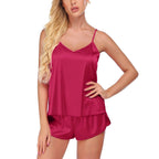 Luxurious & Romantic Sleepwear - Elegant Silk Honeymoon Cami & Shorts Set