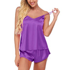 Luxurious & Romantic Sleepwear - Elegant Silk Honeymoon Cami & Shorts Set