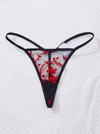 Women's Sexy Floral Mesh Front-Button Lingerie Nightgown Set –