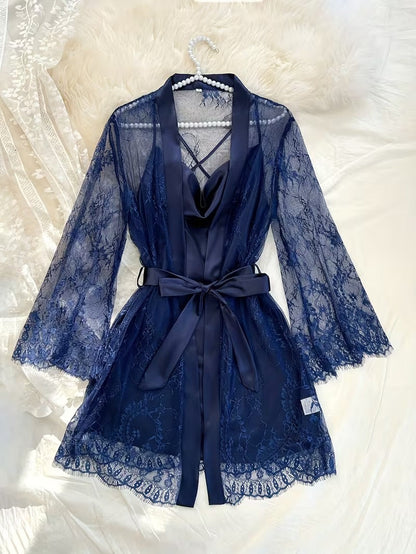 Teen Girls' Lace-Up 2-Piece Sleepwear Set