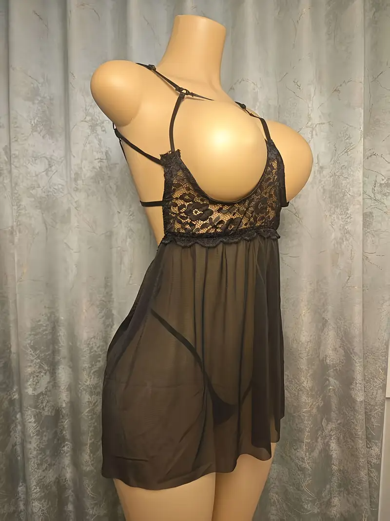 Romantic See-Through Lace Teddy Nightdress