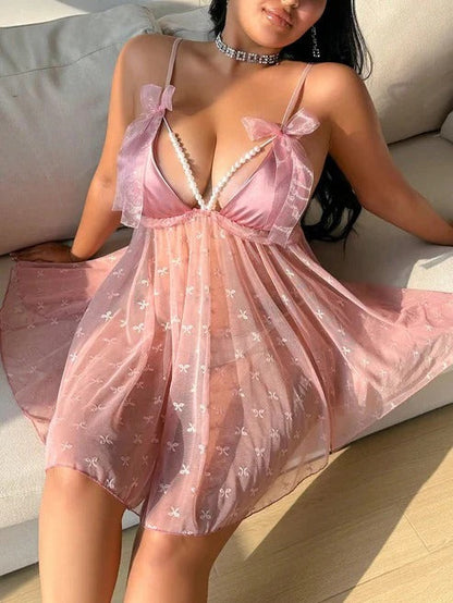 Seraphina Pearl & Bow Babydoll Nightdress