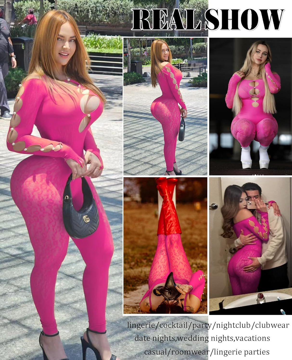 Sexy Outfit Rhinestone Body Suits Cut Out Jumpsuit