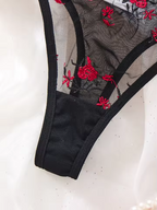 Floral Embroidery Mesh 2-Piece Set