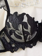 Black Floral Embroidery 2-Piece Set