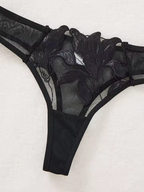 Black Floral Embroidery 2-Piece Set