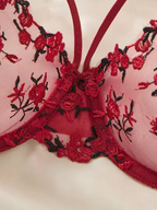 Wine Red Floral Lace 2-Piece Set