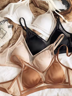 French Silk Lace V-Neck Wireless Bra ( PACK OF 3)
