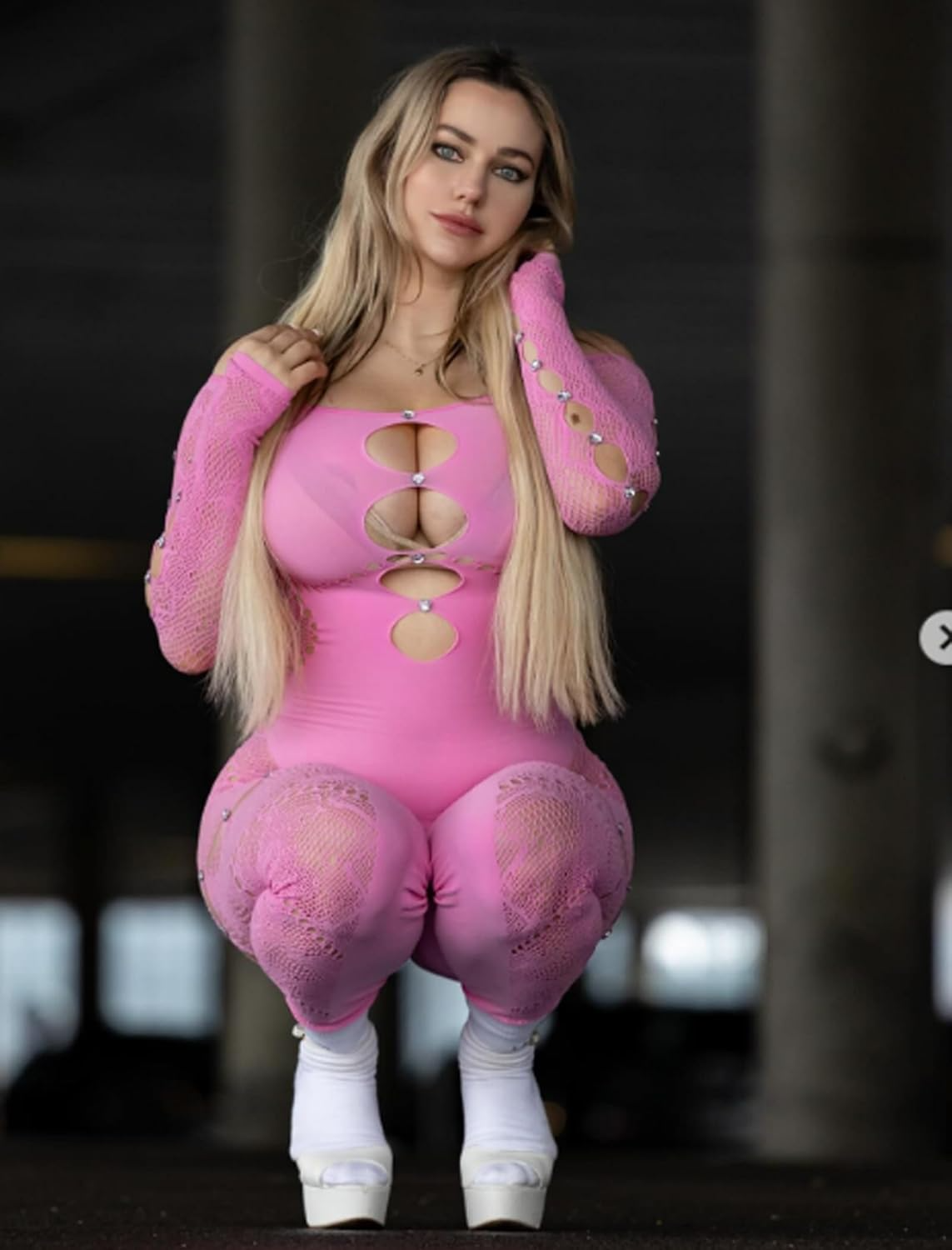 Sexy Outfit Rhinestone Body Suits Cut Out Jumpsuit