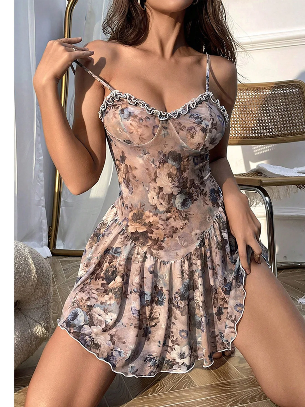 Fragmented European Style Camisole Dress