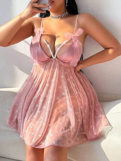Seraphina Pearl & Bow Babydoll Nightdress