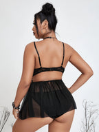 Sexy Plus Size Sheer Lace Babydoll
