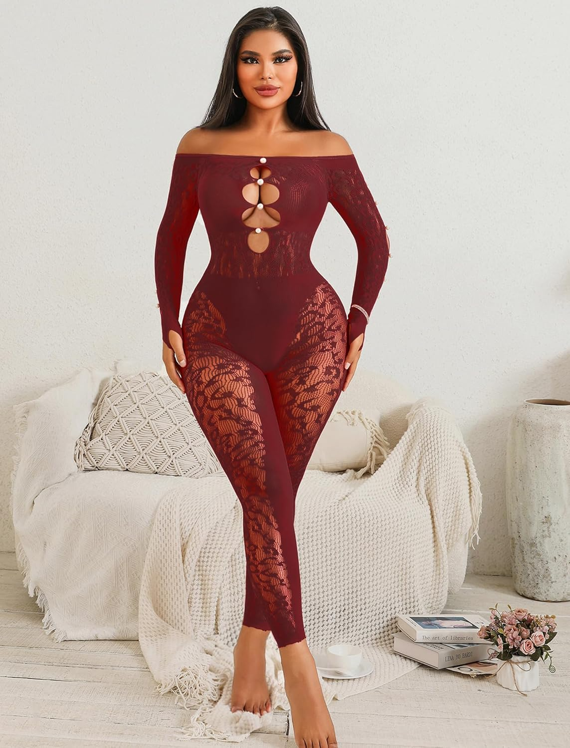 Sexy Outfit Rhinestone Body Suits Cut Out Jumpsuit