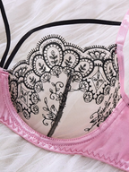 Pink Contrast Lace 2-Piece Set